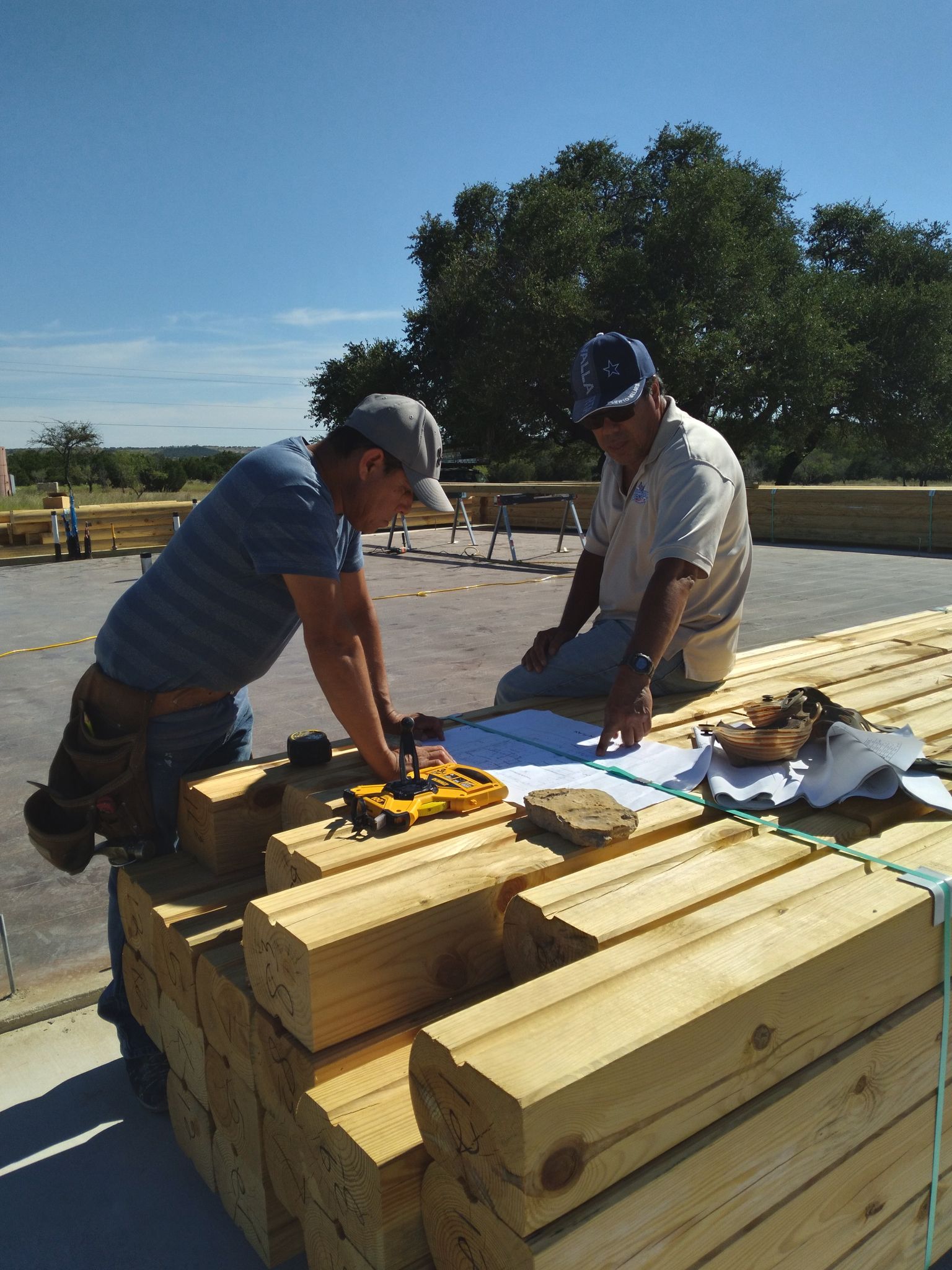 log house being primed